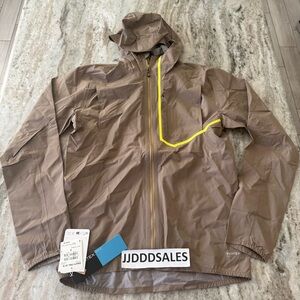 SALOMON BONATTI TRAIL JACKET C22718 WIND PROOF WP PERTEX SHITAKE BROWN SZ S $230